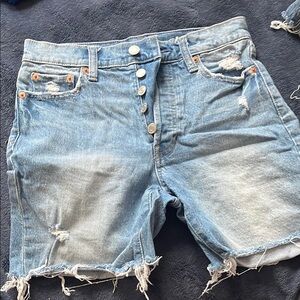 GAP Light Blue Distressed Denim Shorts